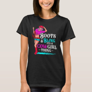 Camiseta Botas de vaquera y brillo Son cosas de vaquera Occ