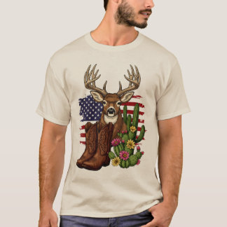 Camiseta Botas de vaquero con bandera americana regalo para