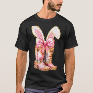 Camiseta Botas de vaquero conejo de Pascua Howdy Coquette 