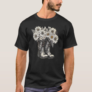 Camiseta Botas de vaquero Daisy vaquera occidental rural gr