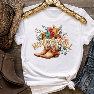Camiseta Botas de Vaquero Florales Cómo Están Todo
