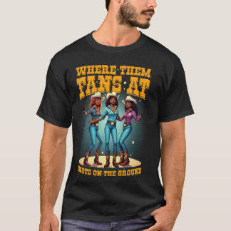 Camiseta Botas de Vaquero Negro en el Terreno Donde Están E