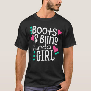 Camiseta Botas de vaquero princesa Bling Country Occidental
