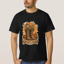 Camiseta Botas de vaquero salvajes y libres Flor silvestre 