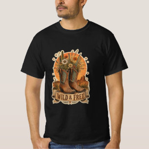 Camiseta Botas de vaquero salvajes y libres Flor silvestre 