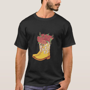 Camiseta Botas de vaquero y flores Floral Vaquera Agriculto