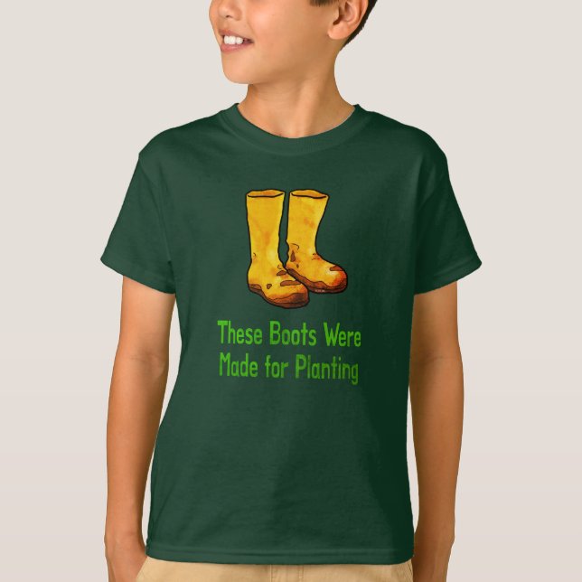 Camiseta Botas Divertidas de Jardinería Hechas Para Plantar (Anverso)