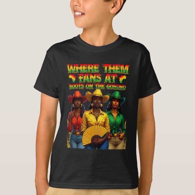 Camiseta Botas en el suelo Juneteenth vaqueras donde están (Anverso)