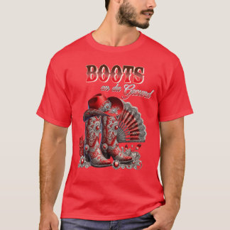 Camiseta Botas en el suelo Línea de vaquero occidental vaqu