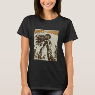 Camiseta Botas en el suelo  Rodeo de vaquera occidental vin