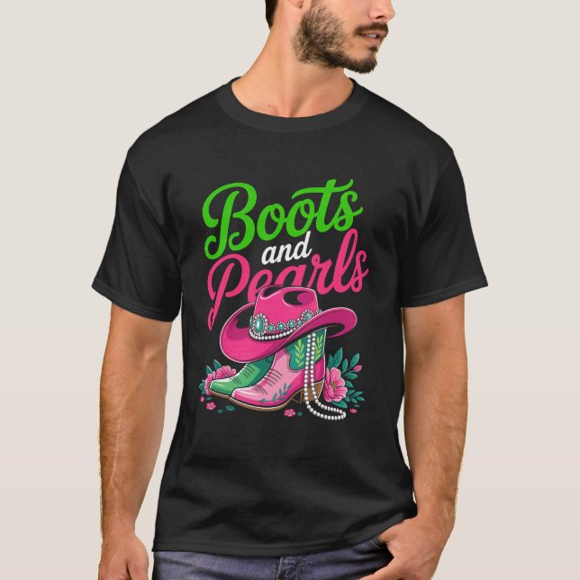 Camiseta Botas en el Suelo Vaquera Rosa (Anverso)