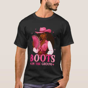 Camiseta Botas En El Suelo Vaquera Rosa Cáncer De Mama Wes