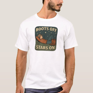 Camiseta Botas Fuera Estrellas Encendidas Diseño Vaquero
