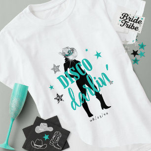Camiseta Botas 'n Bling Disco Darlin' Azul Turquesa ID925 