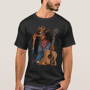 Camiseta Botas occidentales de vaquera de melanina Música d