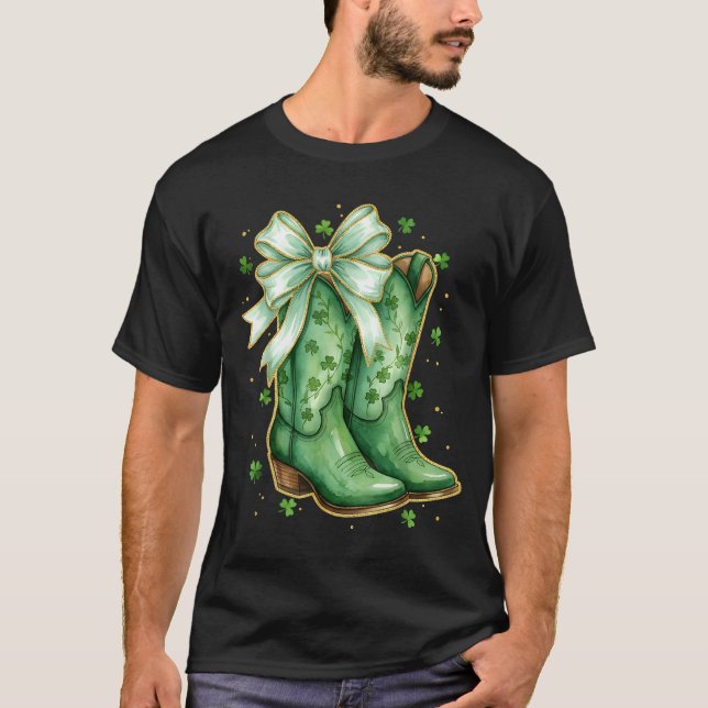 Camiseta Botas vaqueras occidentales de lazo coquette para  (Anverso)