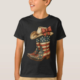 Camiseta Botas vaqueras occidentales retro para mujeres vaq