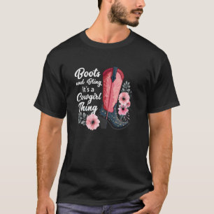 Camiseta Botas y Bling es una cosa de vaquera Flores Occide