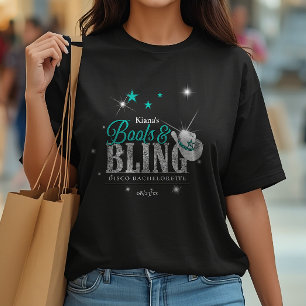 Camiseta Botas y Brillo Disco Despedida de Soltera Verde Az