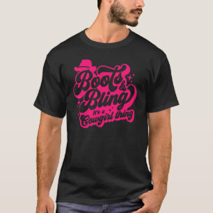 Camiseta Botas y brillo Es algo de vaquera Lindo país Gi