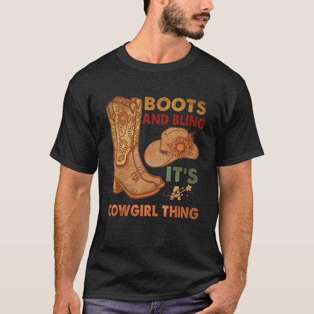 Camiseta Botas y Brillo Es Cosa de Vaqueras Botas de Vaquer (Anverso)
