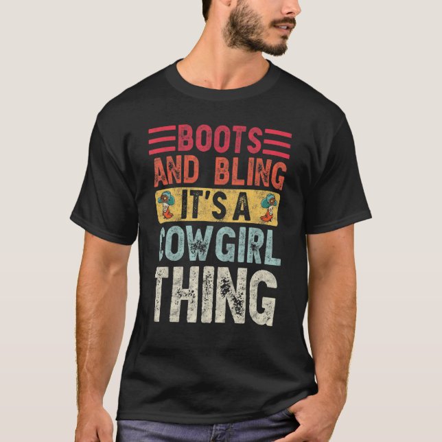 Camiseta Botas y Brillo Es Cosa de Vaqueras Sombrero Rodeo  (Anverso)