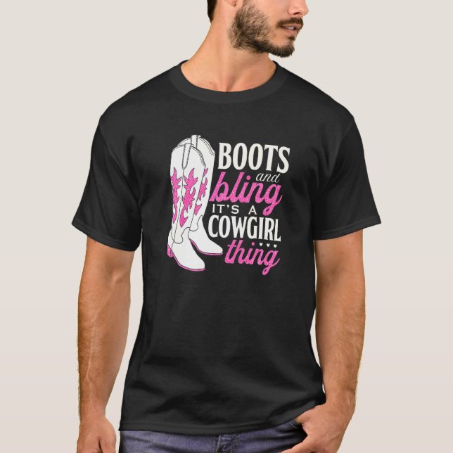 Camiseta Botas Y Brillo Es Cosa De Vaqueras  Vaquera (Anverso)