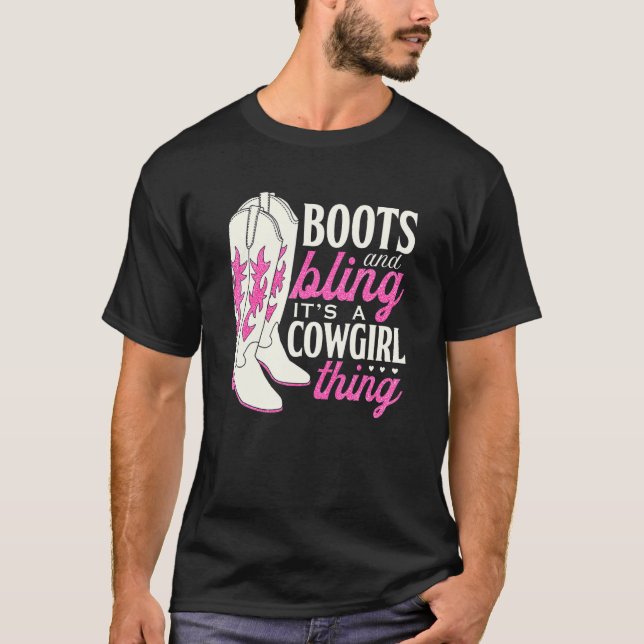 Camiseta Botas y Brillo Es Cosa de Vaqueras  Vaquera (Anverso)