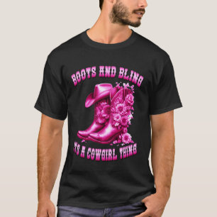 Camiseta Botas y brillo estilo vaquero para mujeres y occid
