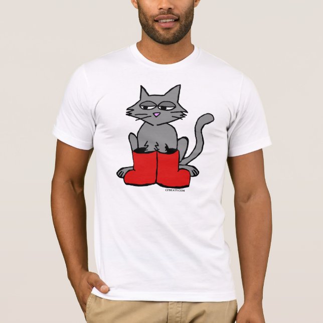 Camiseta Botas y gatos (Anverso)