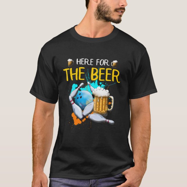 Camiseta Bote Aquí Para La Cerveza De La Bola De Cerveza (Anverso)