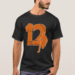 Camiseta Bote de Baloncesto de cumpleaños número grande 12 