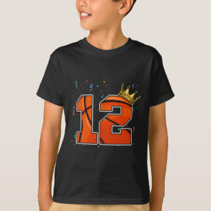 Camiseta Bote de Baloncesto de cumpleaños número grande 12 