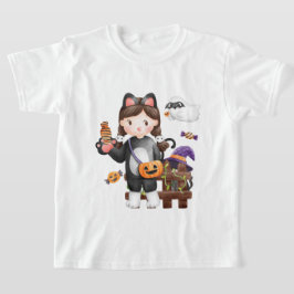 Camiseta Bote de calabaza para gatos de Halloween