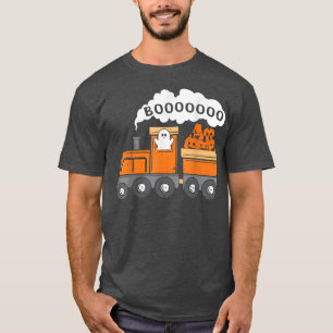 Camiseta Bote de tren de Halloween divertida calabaza de fa