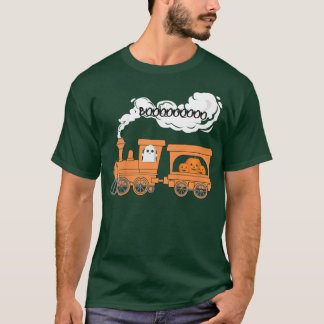 Camiseta Bote de tren de Halloween divertida calabaza de fa