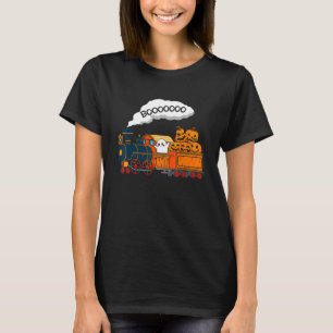 Camiseta Bote de tren de Halloween Funny Ghost Pumpkin Todd