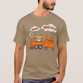 Camiseta Bote de tren de Halloween Funny Ghost Pumpkin Todd