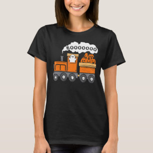 Camiseta Bote de tren de Halloween Ghost Pumpkin Toddler Ki