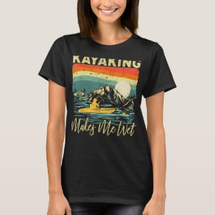 Camiseta Bote Lake Vintage Sunset Kayaking Me Hace Menudo
