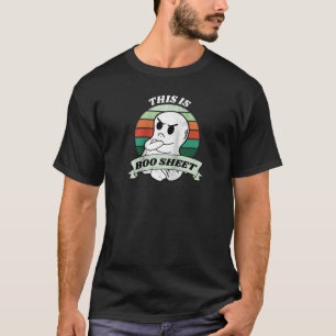 Camiseta Bote Sheet Ghost Halloween Raglan Baseball Tee