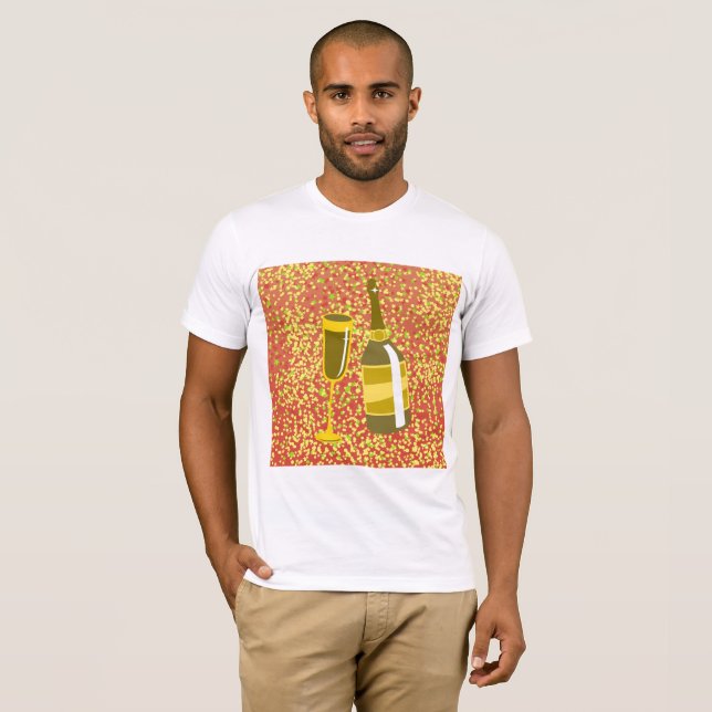 Camiseta Botella Champagne Mens T-Shirt (Anverso completo)