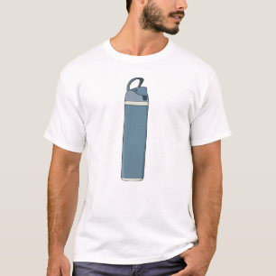 Camiseta Botella de agua de hidratación azul para gimnasio