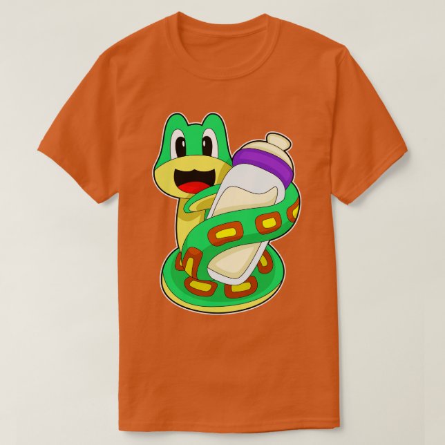 Camiseta Botella de bebé de serpiente Leche (Diseño del anverso)