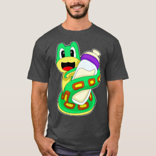 Camiseta Botella de bebé de serpiente Leche