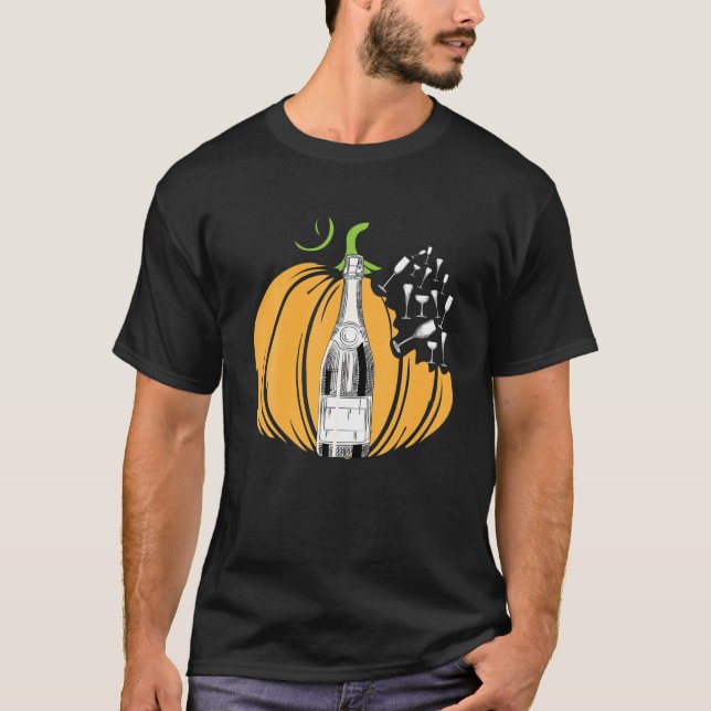 Camiseta Botella de calabaza de vino Bebida de alcohol Vidr (Anverso)