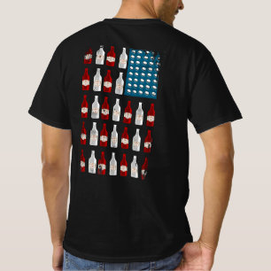 Camiseta Botella de cerveza patriótica bandera estadounide