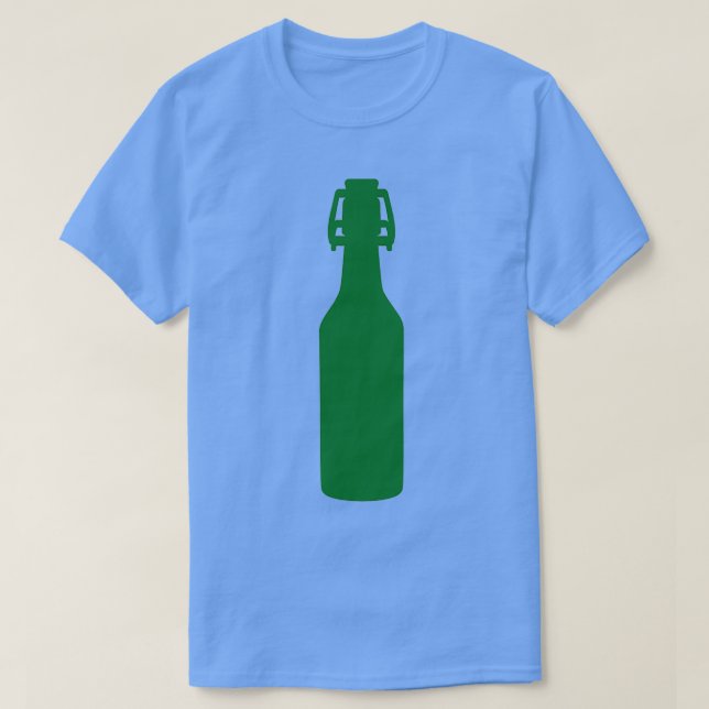 Camiseta Botella de cerveza verde (Diseño del anverso)