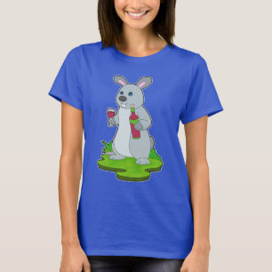 Camiseta Botella de conejo Vino Rojo