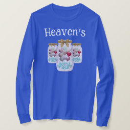 Camiseta Botella de corazón de Heaven Damas de la manga azu